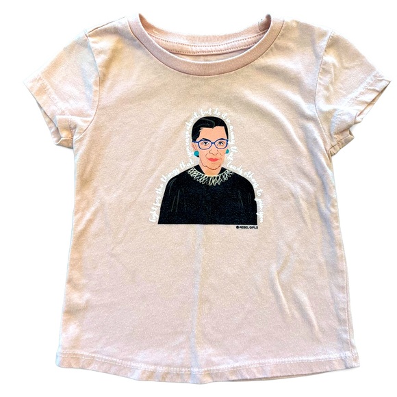 REBEL GIRLS RBG Graphic Tee, Light‎ Pink, 3T - Picture 1 of 5